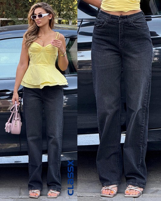 Klasične farmerke sa ravnim nogavicama i laganim izbledelim detaljima 611/30