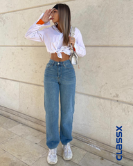 Teksas farmerke sa ravnim širokim nogavicama 611/1