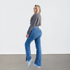 Farmerke dubokog struka sa zvonastim nogavicama 508/18