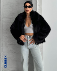 Crna kratka bunda sa rajsferšlusom