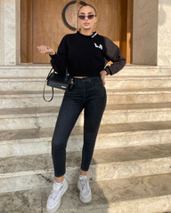 Ženski duks crni LA0972