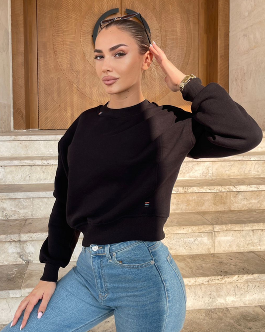 Ženski crni duks 0790