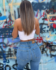 Farmerke dubokog struka sa prorezima