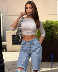 Ravne iscepane farmerke 611/97