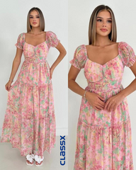 Duga romantična haljina -Roze