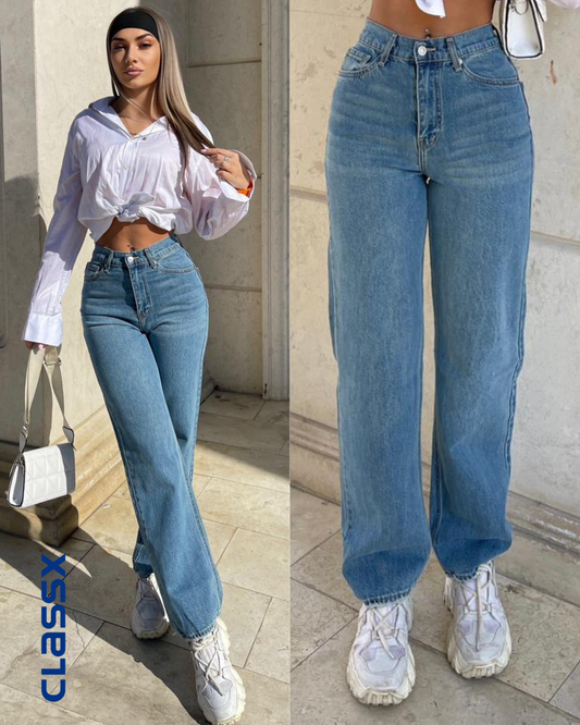 Teksas farmerke sa ravnim širokim nogavicama 611/1