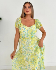 Duga romantična haljina -Žuta