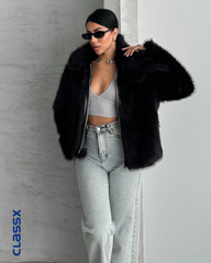 Crna kratka bunda sa rajsferšlusom