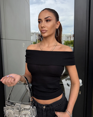 ClassX majica sa spuštenim ramenima Crna