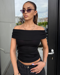 ClassX majica sa spuštenim ramenima Crna