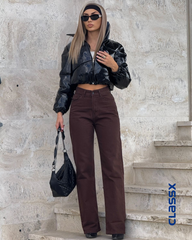 Klasične farmerke sa ravnim nogavicama 611 BROWN