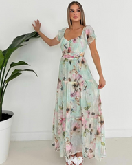Duga romantična haljina - Mint