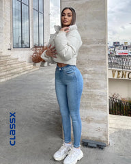 Svetle farmerke dubokog struka sa push-up efektom 512/5