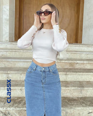 Teksas suknja sa midi prorezom 50/102