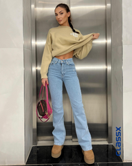 Farmerke dubokog struka sa zvonastim nogavicama 508/22