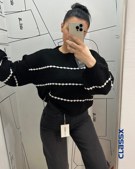 Moderni džemper CRNI