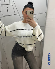 Moderni džemper BELI