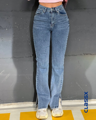 Farmerke dubokog struka sa prorezima na nogavicama 508/18