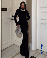 Elegantna maksi haljina CRNA 2111