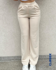 Bež elastin pantalone