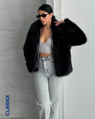 Crna kratka bunda sa rajsferšlusom