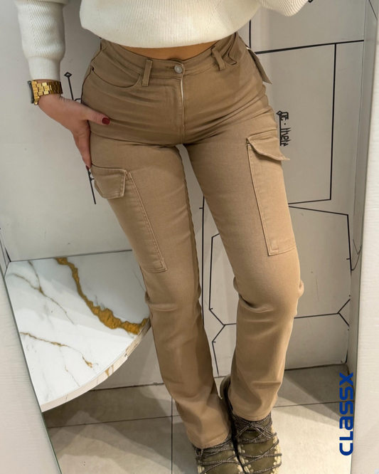 Cargo Fit Džeparke 617 u oker boji