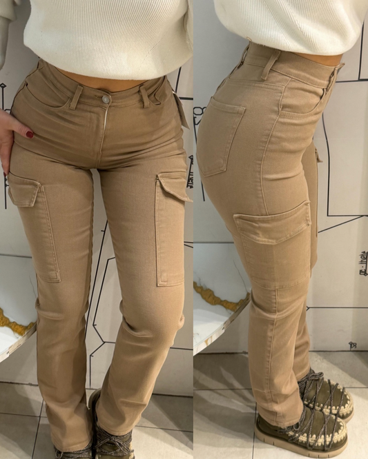 Cargo Fit Džeparke 617 u oker boji