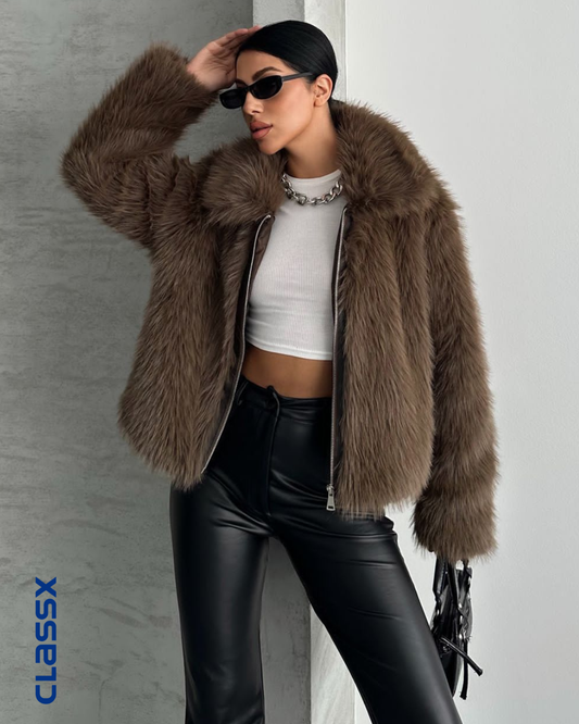 Braon kratka bunda sa rajsferšlusom