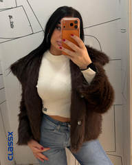 Čokoladna elegant bunda