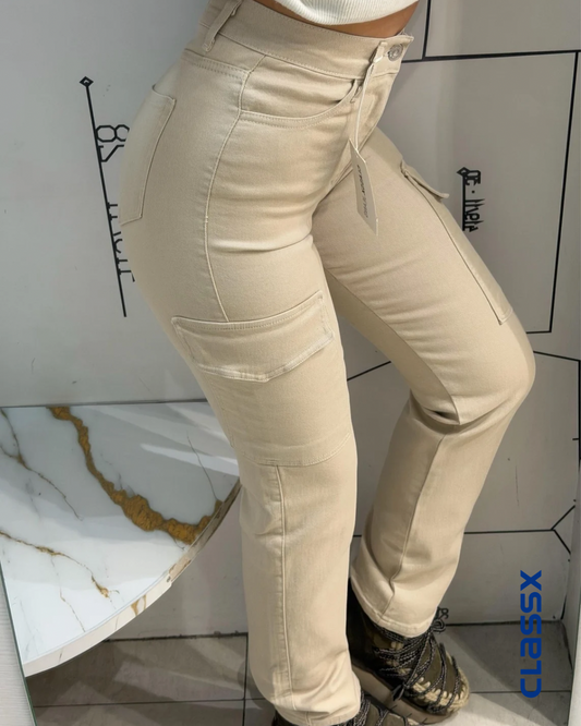 Cargo Fit Džeparke 617 u bež boji