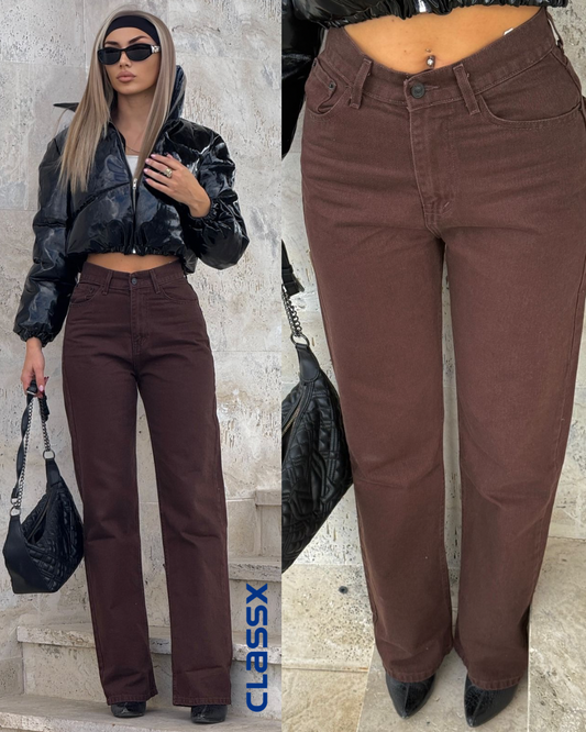 Klasične farmerke sa ravnim nogavicama 611 BROWN