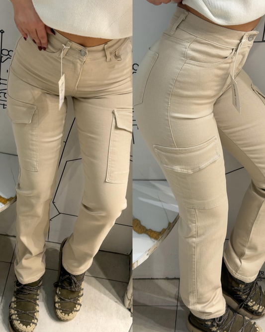 Cargo Fit Džeparke 617 u bež boji