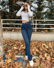 Farmerke dubokog struka sa zvonastim nogavicama 508/74