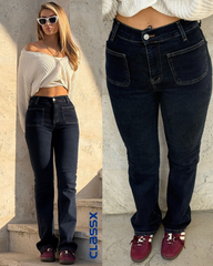 Klasične zvonarice sa visokim strukom i prednjim džepovima 538/1