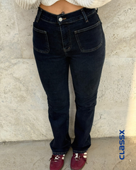 Klasične zvonarice sa visokim strukom i prednjim džepovima 538/1